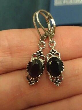 Women's Oval Shape 925 Sterling Silver Bali Balinese Leverback Dangle Earrings